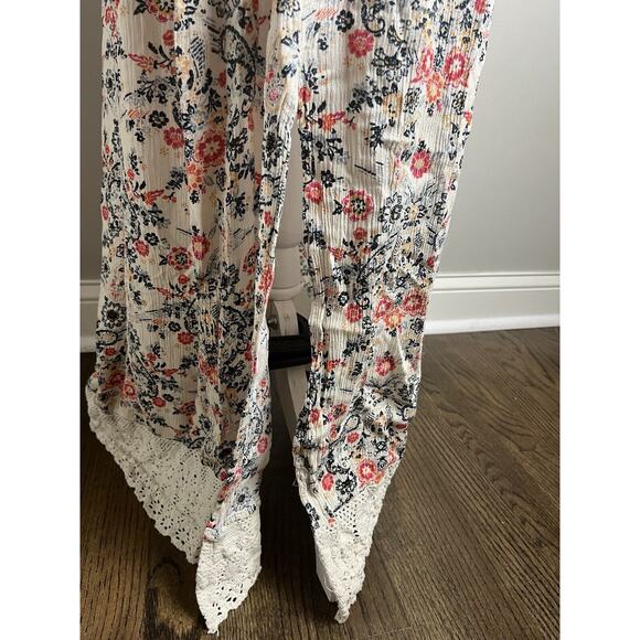 Coco Jaimeson SZ Medium Maxi Floral print w-lace Cottage Core - Picture 6 of 11